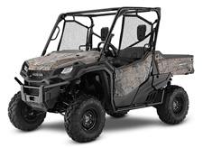 New 2017 HONDA PIONEER 1000 EPS PHANTOM CAMO When it comes to finding new, innovative ways to solve problems, Honda has always risen to the challenge. Take our family of Pioneer 1000s. These great side-by-sides got it right the first time in terms of comfort, handling, hauling, and user-friendly features, but we’ve taken the opportunity to make them even better this year. By applying a hefty dose of Honda technology, we’re giving you what we think is the best side-by-side out there—the new Pioneer 1000 Limited Edition. What makes it so special? First, the combination of Honda’s exclusive automatic Dual-Clutch Transmission (DCT), combined with our revolutionary I-4WD technology. Then we’ve added FOX QS-3 shock absorbers, and have enhanced the Pioneer 1000’s comfort and protection features.